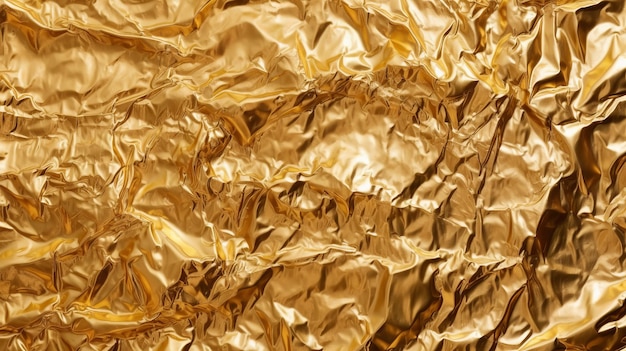 Texture d'arrière-plan scintillante feuille d'or jaune doré feuille métallique froissée