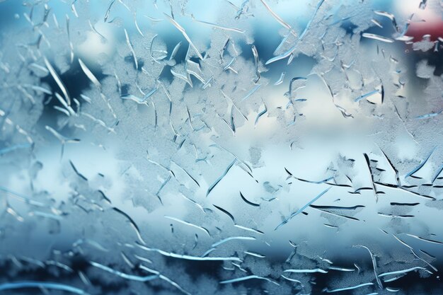 Texture d'arrière-plan en verre congelé Des motifs d'hiver glacé