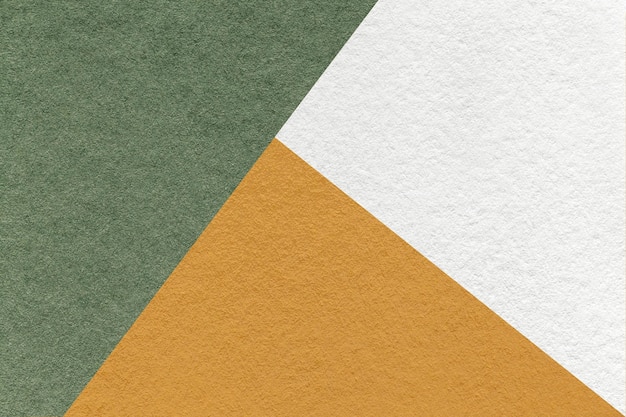 Texture de l'artisanat blanc olive et orange ombre couleur papier fond macro Vintage carton vert abstrait