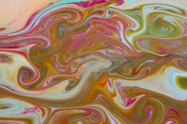 Texture artistique fluide. Abstrait multicolore sur liquide