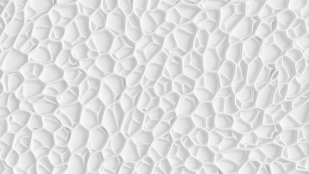 Texture blanche abstraite avec des cellules de différentes formes. Visualisation 3D.