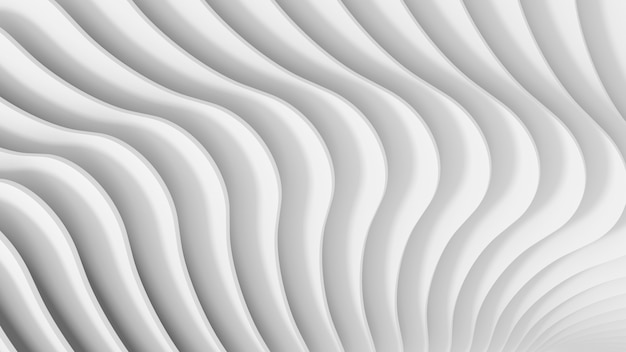 Texture blanche légère en trois dimensions abstraite d'un ensemble d'étapes arrondies en spirale. Illustration 3D.