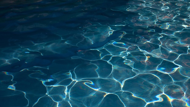 Texture bleue abstraite de l'eau de la piscine avec des reflets