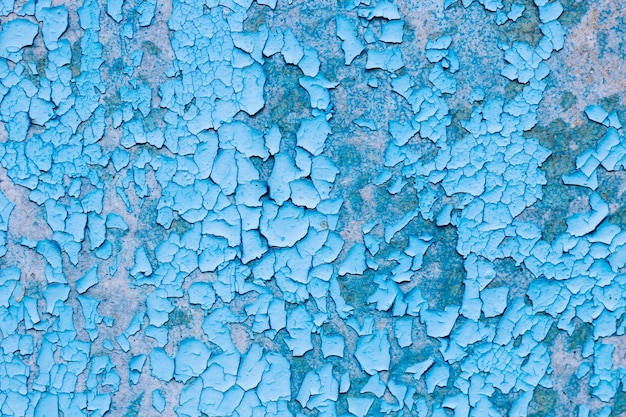 Texture bleue du vieux fond grunge de peinture fissurée