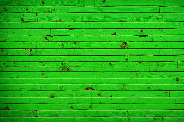 Texture en bois peinte en vert néon avec effet grunge