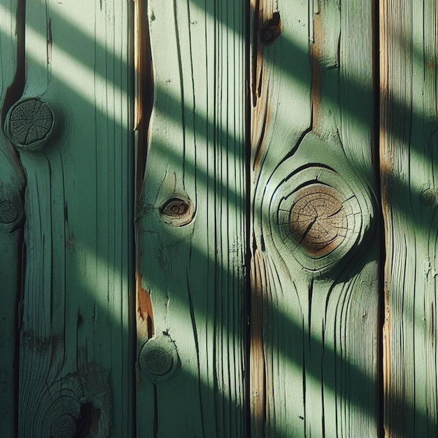 Photo texture de bois avec peinture verte usée et écroulée