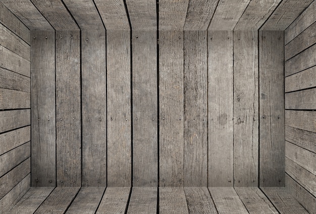 Texture de boîte de salle de planche en bois vide pour l&#39;affichage du produit