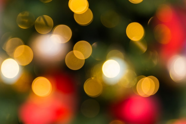 Texture de bokeh de lumières jaunes. Lumières de Noël estompées