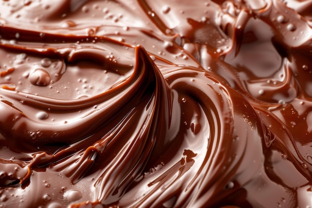 Texture de chocolat fondu Crème de cacao Vagues de chocolat lisse Arrière-plan de la soie coulante sauce