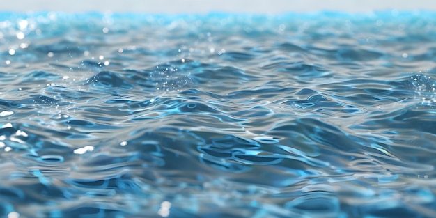 Texture claire et calme de la surface de l'eau avec un fond éclaboussé Ai généré