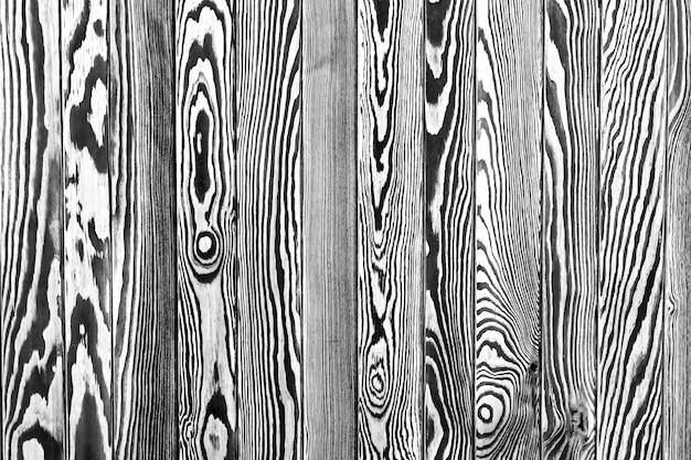 Photo texture de clôture en bois rustique, noir et blanc