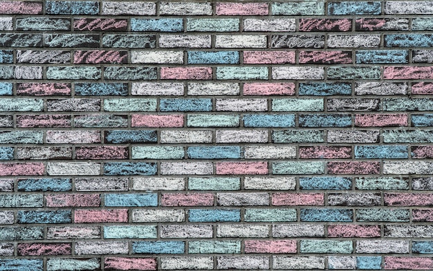 Texture colorée d&#39;un mur de briques