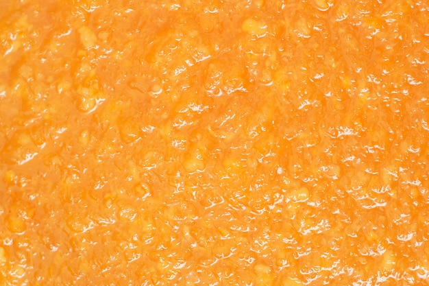 Texture de confiture de pêche. Cuisson de la confiture de fruits.