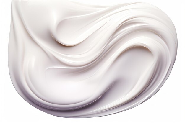 Photo texture de crème faciale cosmétique blanche lisse un gros plan de la lotion isolée sur un fond blanc