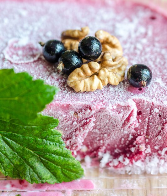 Texture de crème glacée au cassis