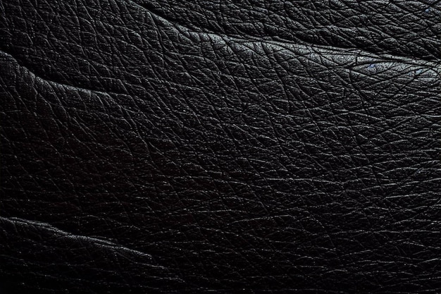 Une texture de cuir noir avec une texture rugueuse.