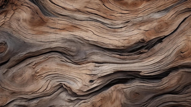 Texture du bois altérée avec des grains ondulés paysages en décomposition et expressionnisme naturaliste