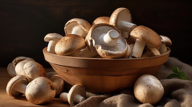 Texture du champignon cru