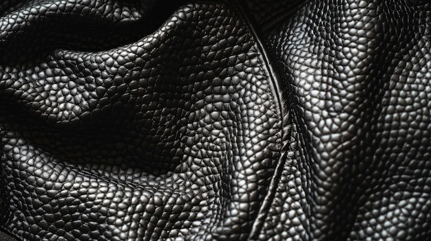 Texture du cuir noir en gros plan comme fond Texture du tissu du cuir de la veste
