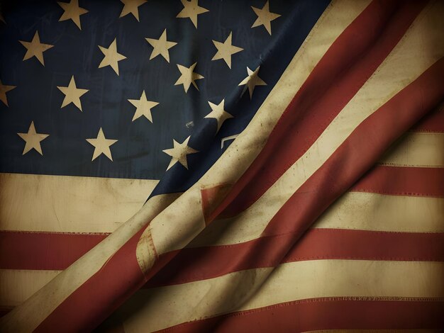 Photo texture du drapeau grunge américain vintage
