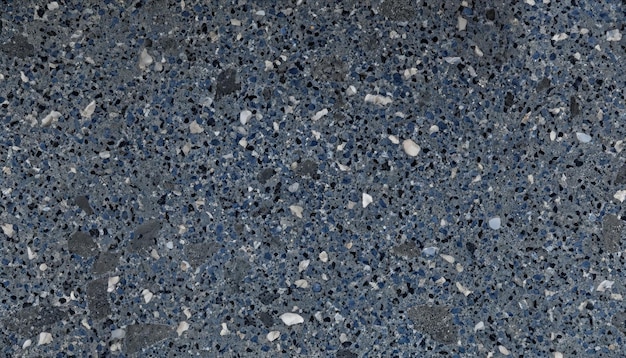 Texture du mur en terrazzo gris bleu de pierre granit fond noir