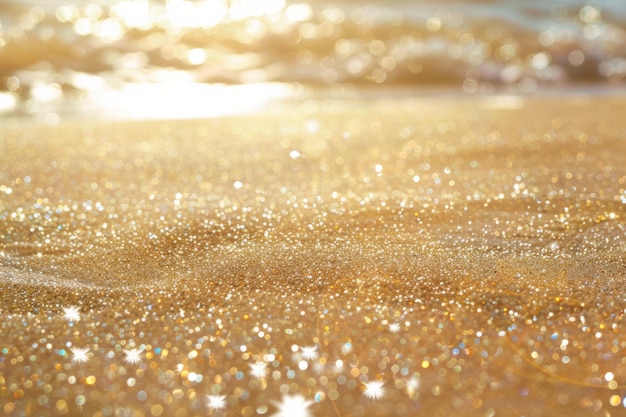 La texture du sable de plage étincelante sous la lumière du soleil AI générative