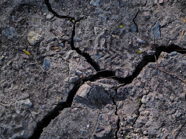 La texture du sol argileux brun fissuré terre craquelée et sol sec fissure terre surface du sol sec te