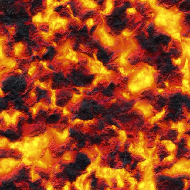 Texture du sol fissuré par la chaleur après l'éruption du volcan. Rendu 3D