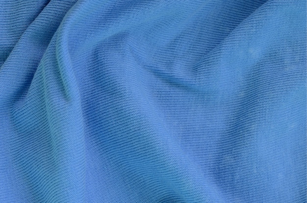 La texture du tissu en couleur bleue.