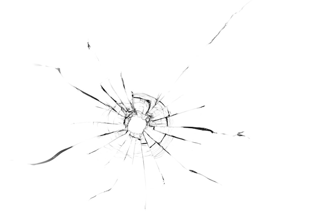 La texture du verre brisé Trou de balle