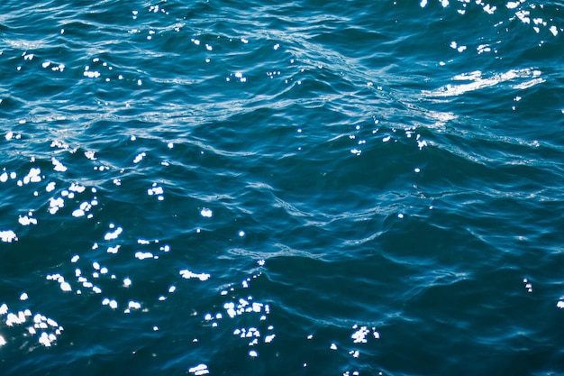 Texture de l'eau de mer bleu profond fond de vagues de l'océan sombre comme nature et conception environnementale