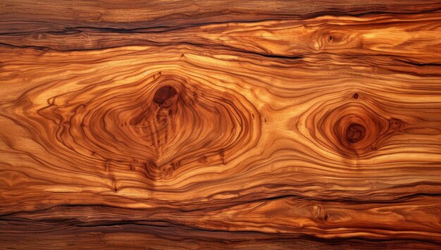 Texture époustouflante des grains de bois montrant des motifs et des tourbillons complexes Arrière-plan naturel abstrait de surface en bois d'olive poli