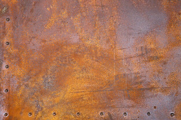 Texture de fer rouillé Plaque de fer rustique avec rivets