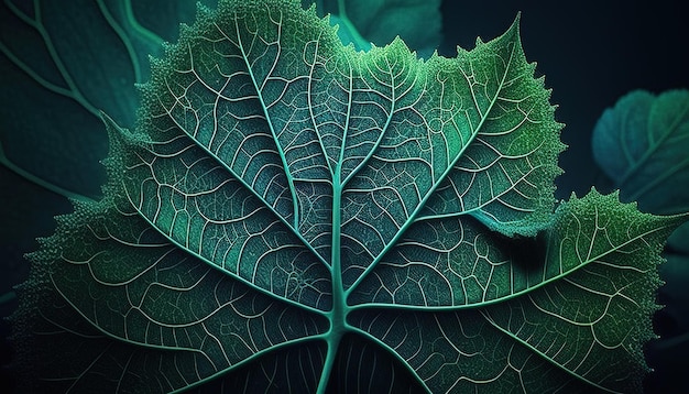 Une texture de feuille verte complexe et organique une illustration belle et détaillée de la beauté de la nature