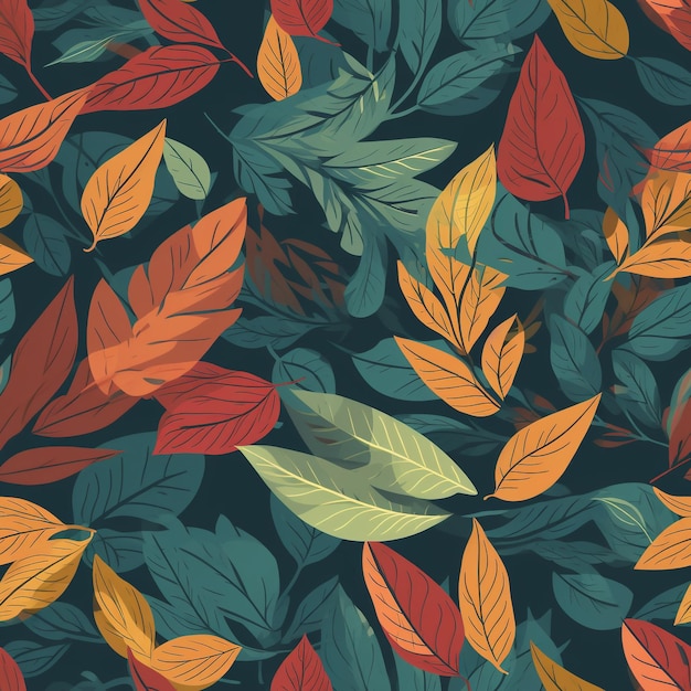 Texture de feuilles d'été sans couture avec de belles couleurs