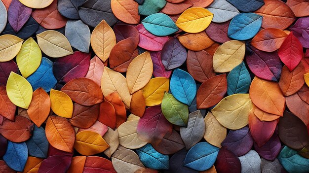 Texture feuilles tombées multicolores spectre carreaux abstraits fond d'automne lumineux feuille tombée