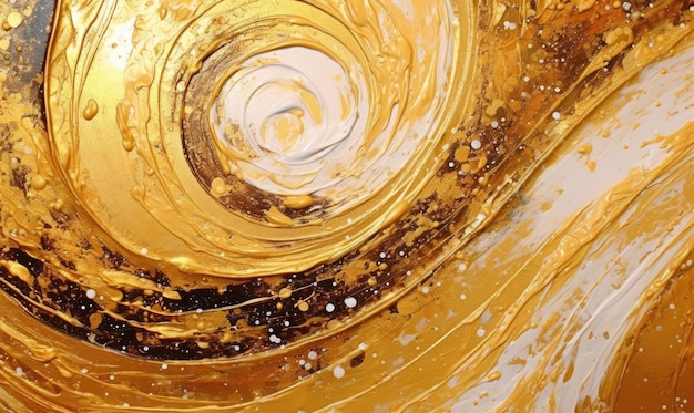Texture de flux or liquide Fond d'écran doré Whirlpool Pour la carte d'illustration de livre de carte postale de bannière Créé avec des outils d'IA génératifs