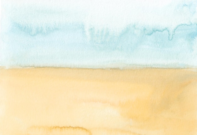 Texture de fond aquarelle pastel jaune et bleu Taches sur papier peint à la main