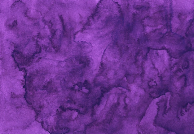 Photo texture de fond aquarelle ultraviolet profonde. superposition aquarelle abstraite violet foncé. modèle horizontal.