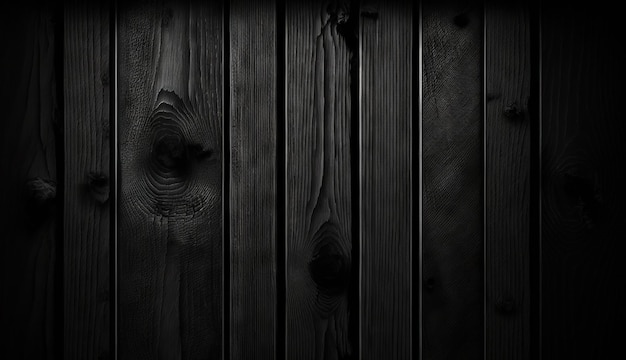 Texture de fond en bois noir Surface en bois sombre AI générative