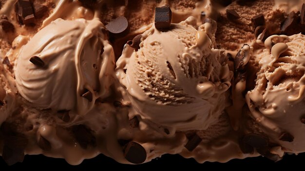 Photo texture de fond de crème glacée au café en gros plan