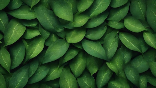 Texture de fond de feuilles naturelles en vert foncé