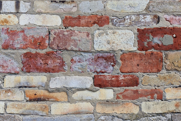 Texture de fond de gros plan de mur de brique.