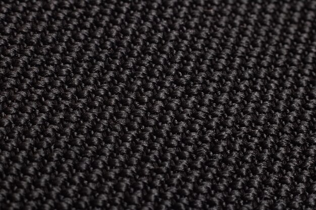 Texture et fond de gros plan de tissu tricoté noir