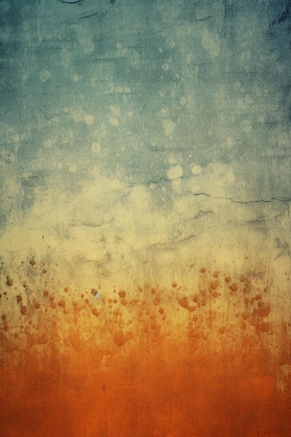 Texture de fond grunge abstraite IA générative de vieux plâtre couleur bleu et orange