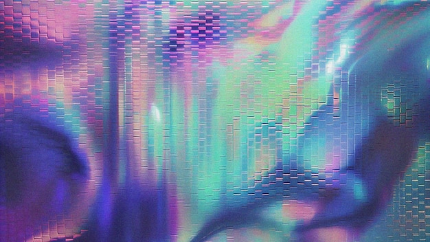 texture de fond holographique abstraite et déformée Vaporwave des années 90