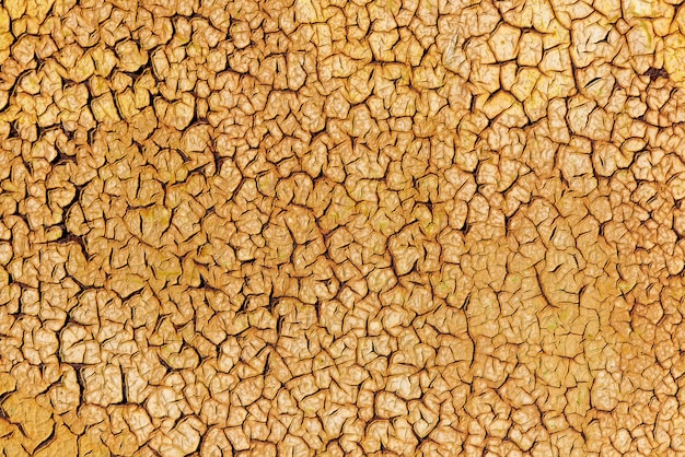 Texture de fond en métal rouillé avec de la peinture craquelée d&#39;or.