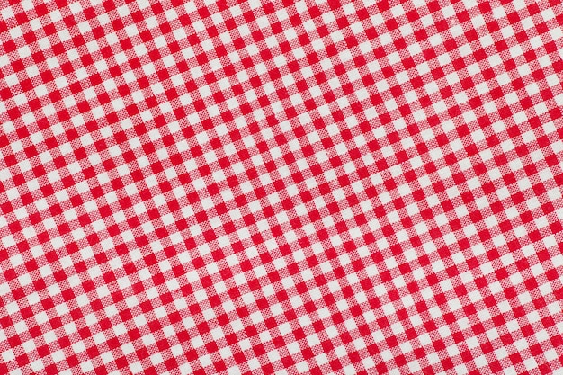 Texture de fond de nappe de pique-nique à carreaux rouges et blancs