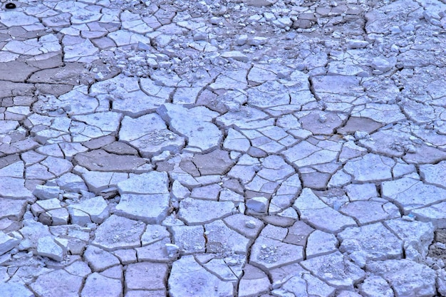 Texture de fond naturelle du sol calcaire brillant séché et fissuré en Turquie