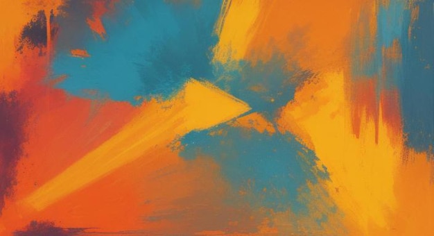 texture de fond orange bleu et jaune abstraite avec des coups de pinceau grunge